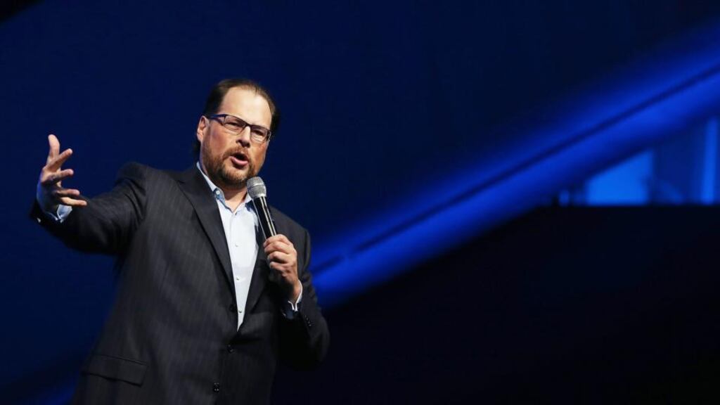 Salesforce cheif executive Marc Benioff has been targeting the company’s web-based technology at larger customers. Photograph: Justin Sullivan/Getty