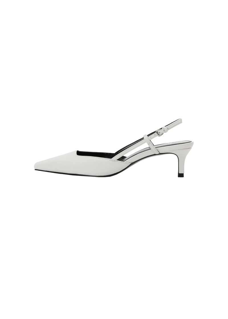 White court kitten heels, €49.99, Mango