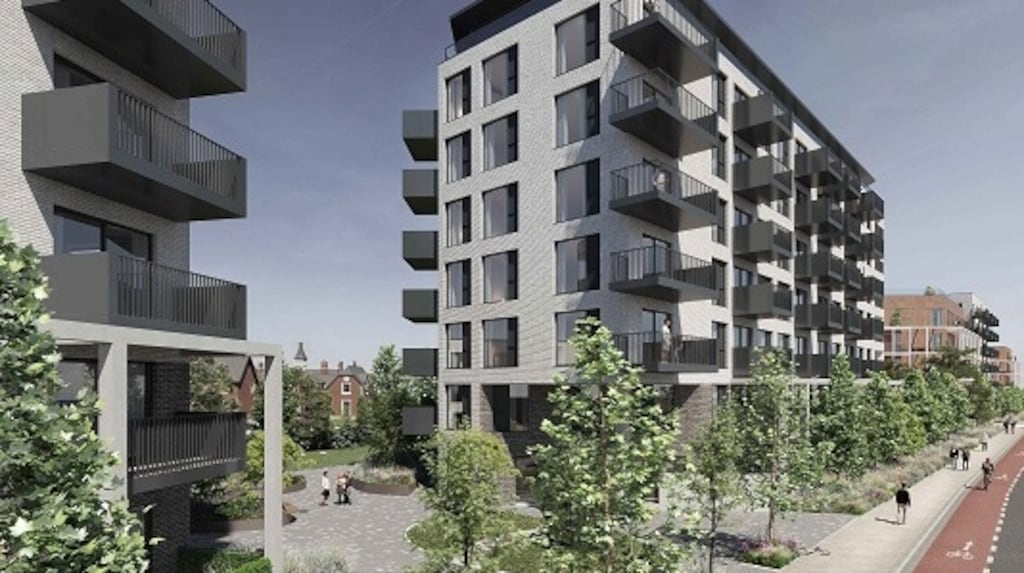 An architect’s impression of the proposed Homeland Group scheme for lands at St Joseph’s House at Brewery Road and Leopardstown Road in Dublin 18.