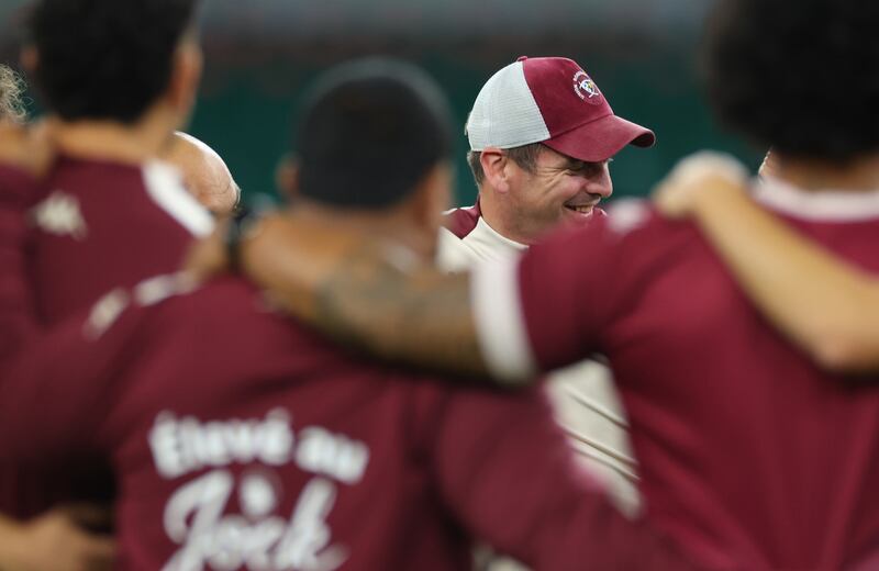 Bordeaux Bègles attack coach Noel McNamara with players during Friday's Captain's Run. Photograph: James Crombie/INpho