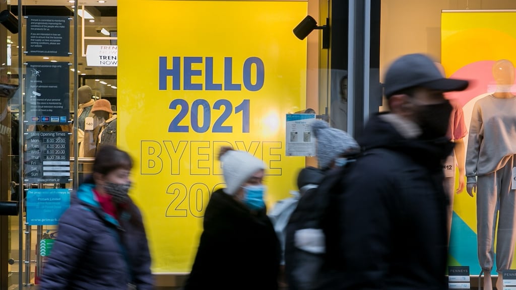 Shoppers in Dublin city centre on New Year’s Eve. Photograph: Gareth Chaney/Collins