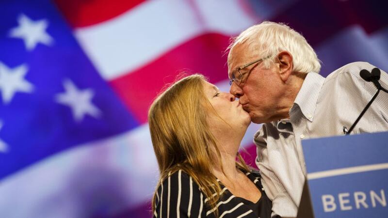 Political couple: Jane and Bernie Sanders in Los Angeles in 2015. Photograph: Patrick T Fallon/Bloomberg