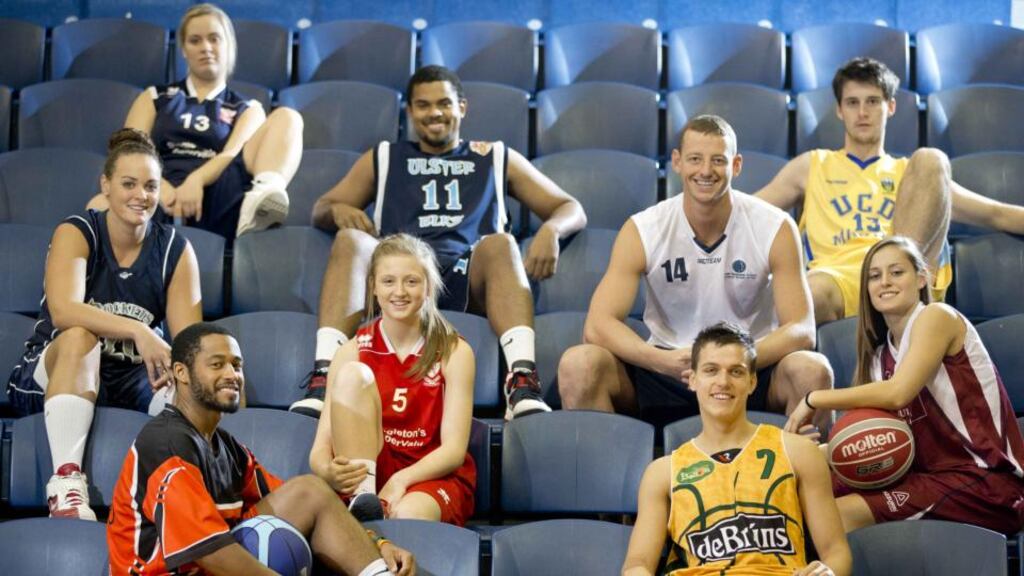Dan James (top right) at the Basketball Ireland season’s launch at the National Basketball Arena, Tallaght, last month.
