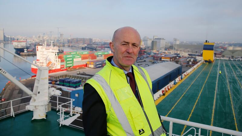 Dublin Port Company chief executive Eamonn O’Reilly on board ‘MV Laureline’. Photograph: Nick Bradshaw