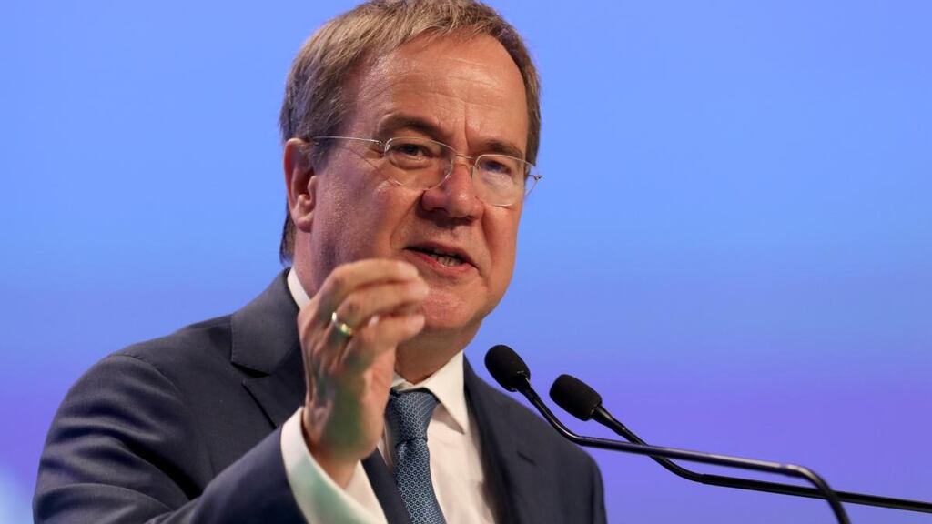 Trailing six points in polls, CDU leader Armin Laschet has stepped up his attacks on the centre-left SPD. Photograph: Alexandra Beier/Getty Images