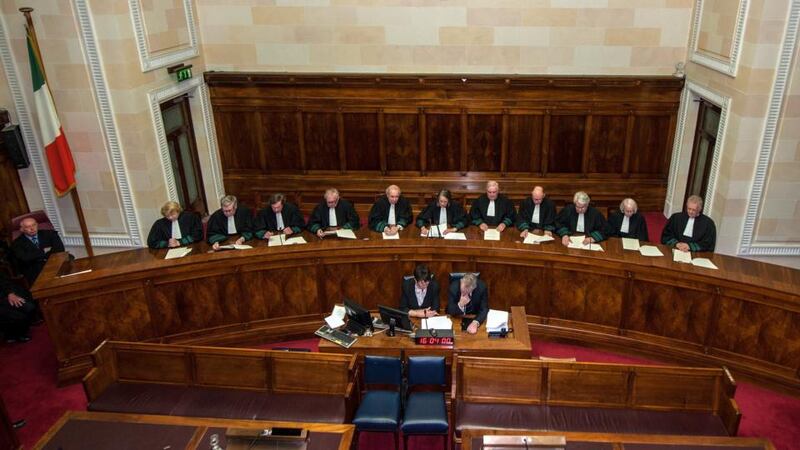 Supreme Court: Chief Justice Susan Denham with her fellow justices in 2014. Photograph: Collins Courts