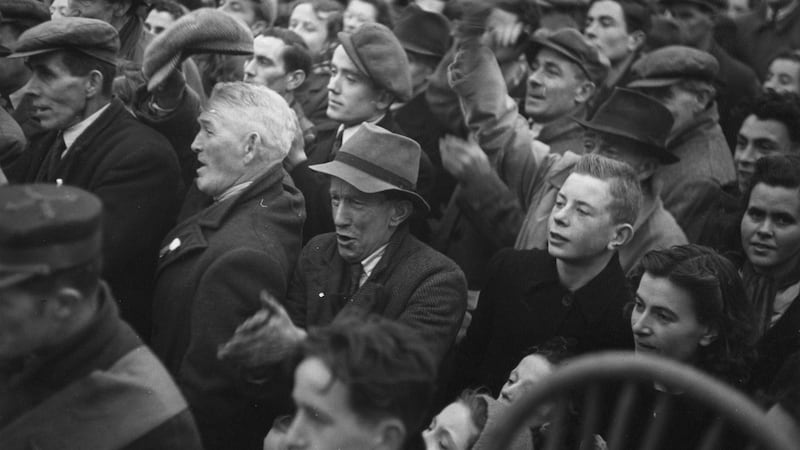 Voters at a rally during the 1948 general election. File photograph: Bert Hardy/Picture Post/Getty Images