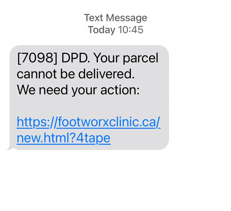 Messages claim to be from delivery companies and alert recipients to customs charges attached to deliveries or parcels that have not been delivered successfully. Photograph: Bryan O'Brien