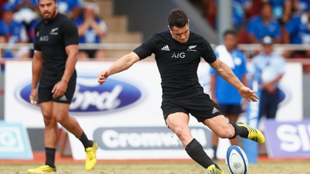 Dan Carter kicked 20 points as a sloppy New Zealand beat Samoa 25-16 at Apia Park. Photograph: Getty