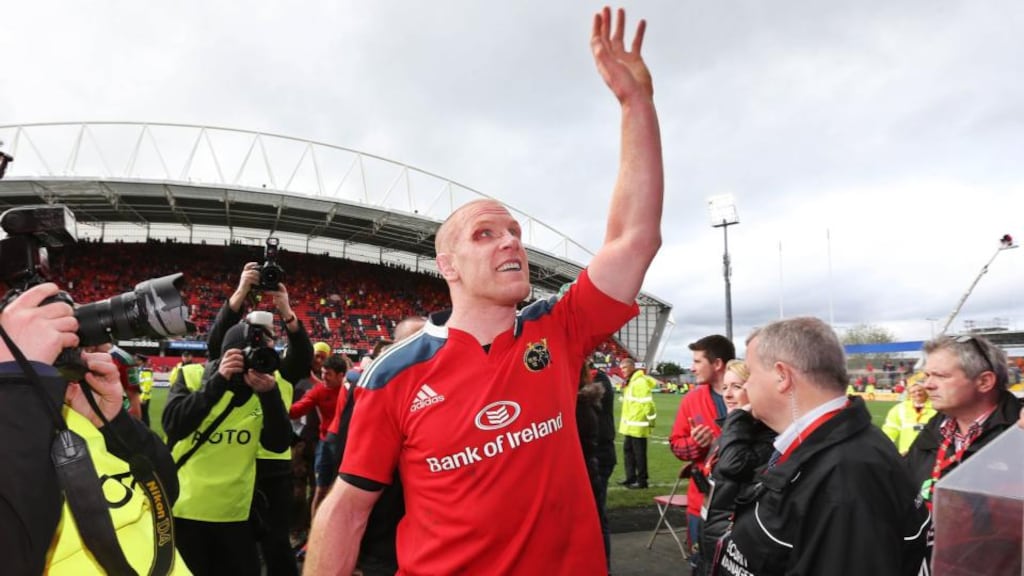 Paul O’Connell will captain Munster, in the absence of Peter O’Mahony, against Toulon in the Heineken Cup semi-final. Photograph: Cathal Noonan/Inpho.