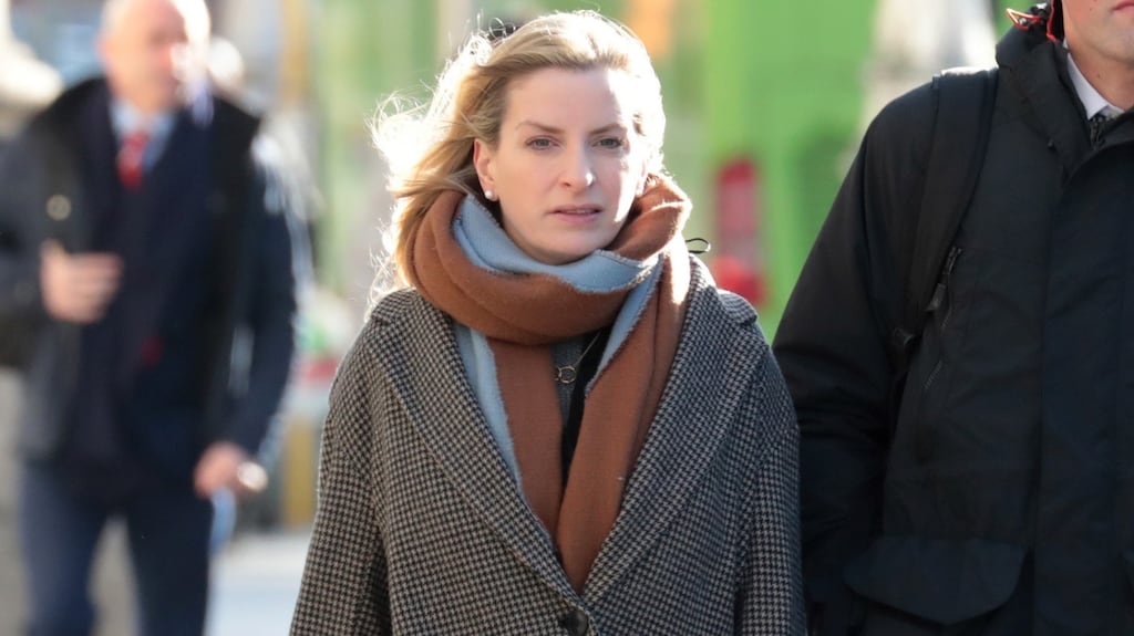 Abigail Barnett Hunt is pictured at the Four Courts on Tuesday where she is taking a High Court action for damages. Photograph: Collins Courts.