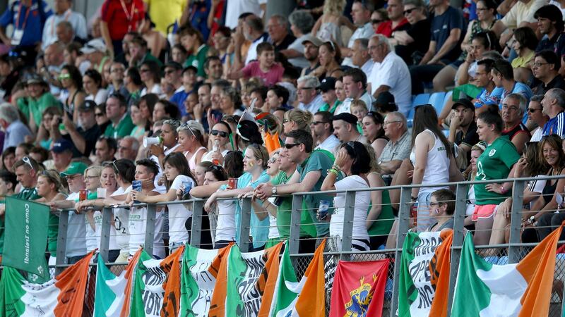 Ireland supporters made a big impression in Marcoussis for the game. Photograph: Dan Sheridan/Inpho