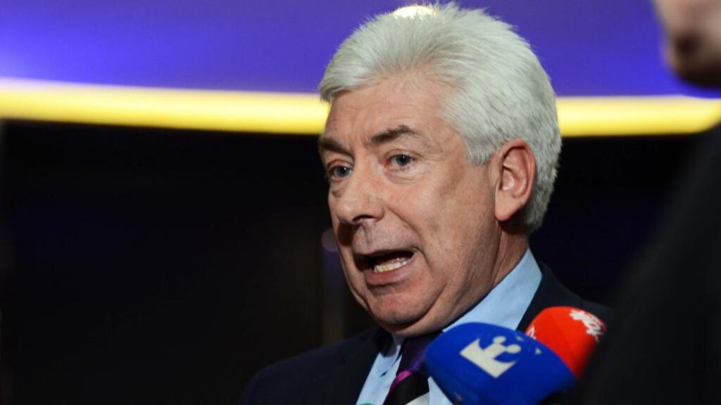 Minister of State Alex White speaking to journalists at the Irish Medical Organisation agm in Maynooth on Saturday. Photograph: Eric Luke.