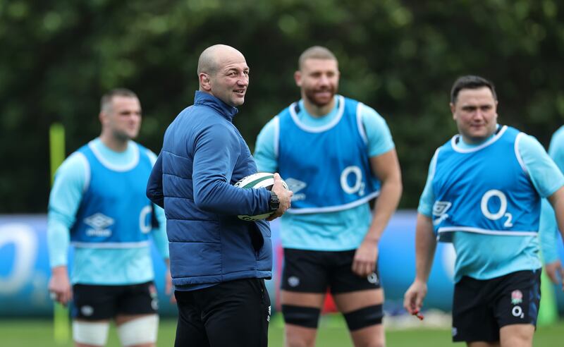 Steve Borthwick, the England head coach, during the England training session at Pennyhill Park in Bagshot, England. Borthwick is experiencing a baptism of fire as an international coach. Photograph: David Rogers/Getty Images