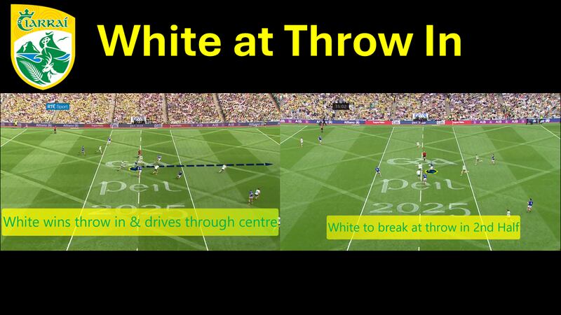 Kerry's Gavin White winning breaks at the start of each half.