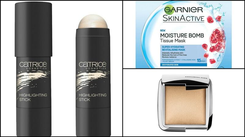 Catrice Contourious Highlighting Stick in C01 Gentle Glow; Garnier Skin Active Moisture Bomb Tissue Mask; Hourglass Ambient Strobe Lighting Powder