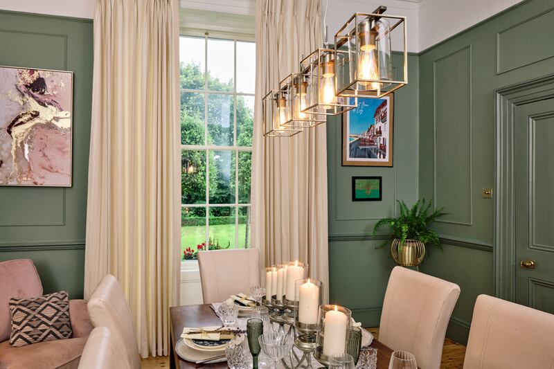 The walls are painted Waxed Khaki and the ceiling China White, both from the Dulux Heritage Range. Photograph: Philip Lauterbach