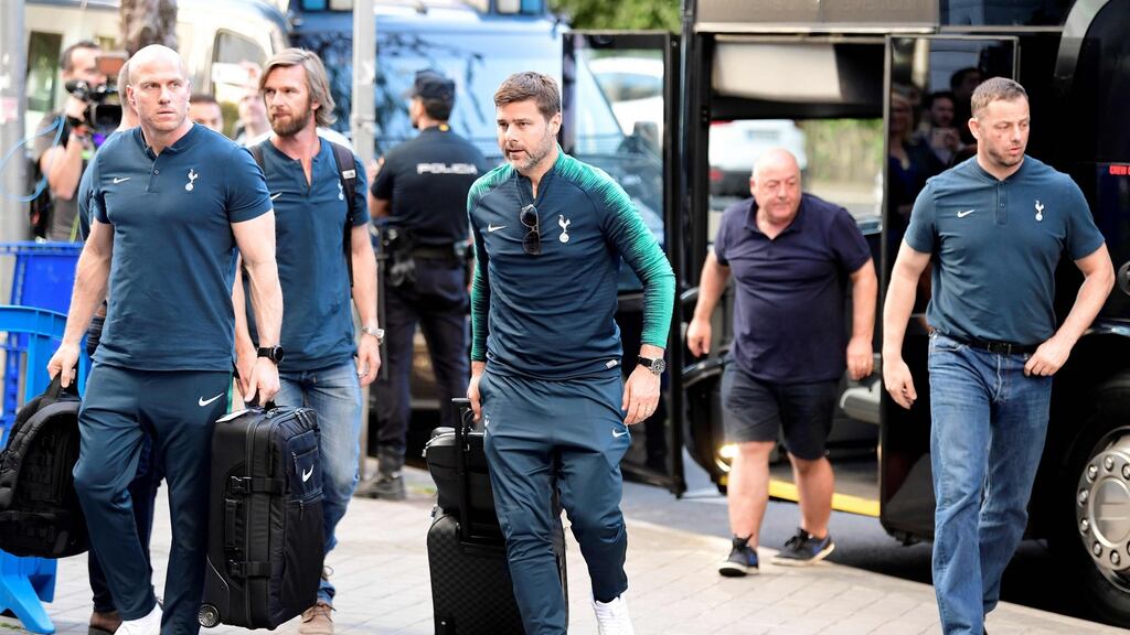 Tottenham Hotspur manager Mauricio Pochettino arrives to the team’s hotel in Madrid ahead of the Champions League final. Photo: Javier Soriano/Getty Images