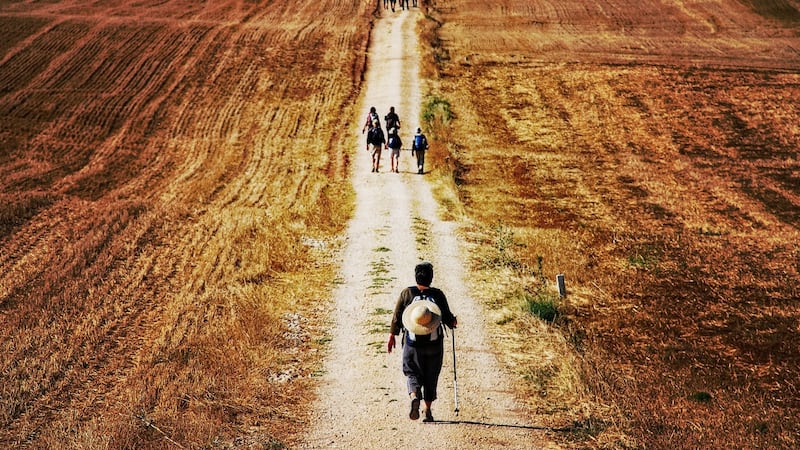 Pilgrims on the path to Santiago