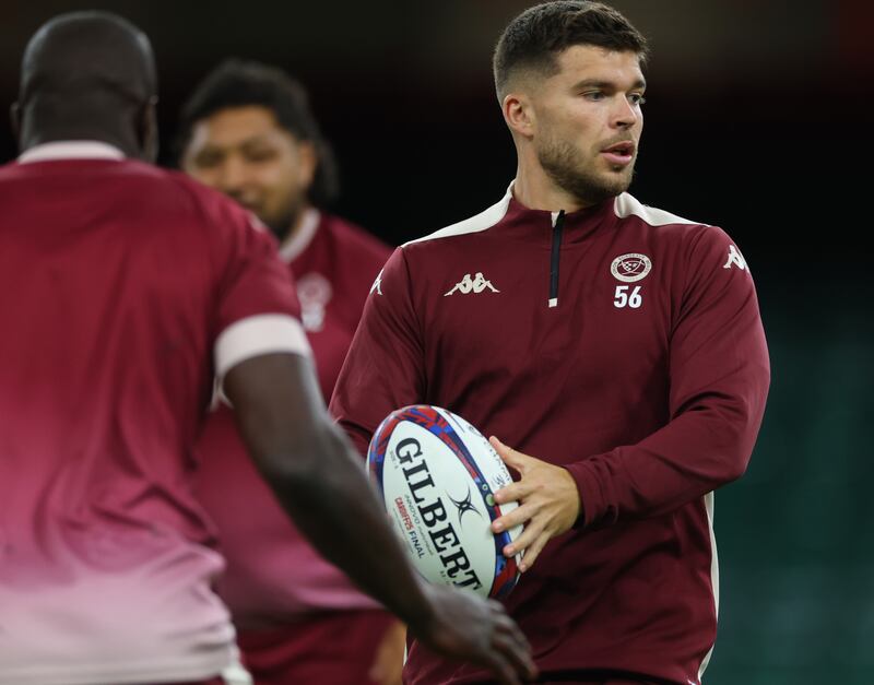 Bordeaux Bègles' Matthieu Jalibert during the Captain's Run at the Principality Stadium on Friday. Photograph: James Crombie/Inpho