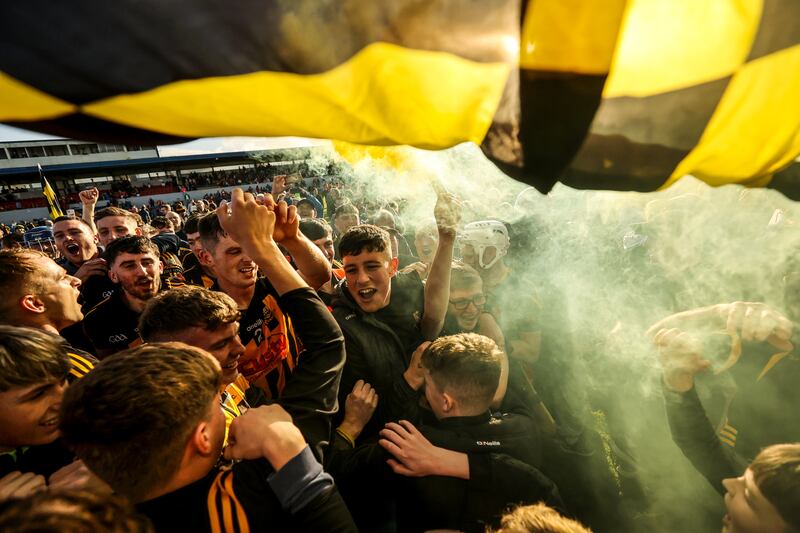 Ballyea fans celebrate after the victory over Éire Óg in the Clare final at Cusack Park. Photograph: Ben Brady/Inpho