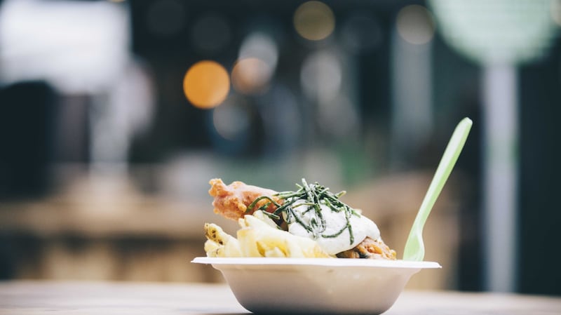 Vegan ‘fish’ and chips from veginity at Eatyard