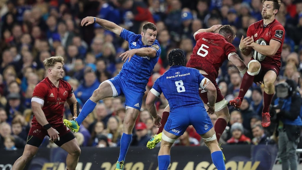 The sight of each other will motivate these Leinster and Munster players on Saturday. Photograph: Billy Stickland/Inpho