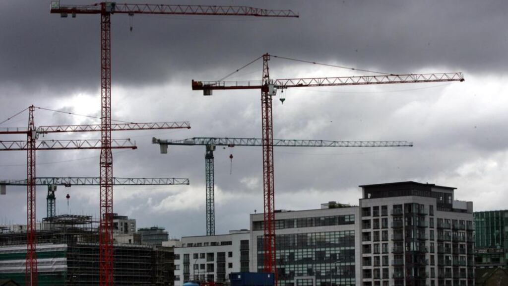 Construction cranes across the skyline along the south Dublin docklands in 2007. Developing a sustainable construction sector is one of the key aims outlined in the report from the National Competitiveness Council. Photograph: Eric Luke/The Irish Times