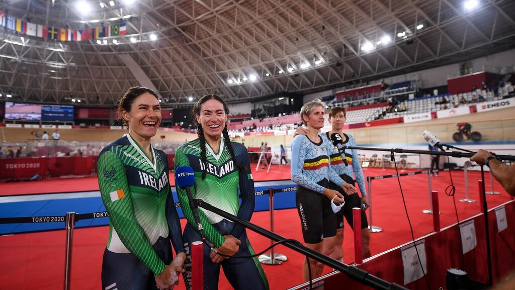 Katie-George Dunlevy and Eve McCrystal set a national record in Tokyo on Thursday. Photograph: David Fitzgerald/Sportsfile