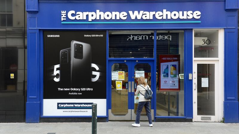 Carphone Warehouse on Grafton Street. Regardless of the pandemic, the company had been trading poorly for years, due to changes in the way in which many consumers buy mobile phones. Photograph: Dara Mac Dónaill