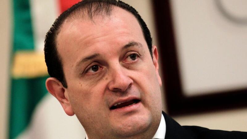 Mexico City Attorney General Rodolfo Rios speaks to the media about two men arrested on suspicion of the fatal beating of Malcolm Shabazz, the grandson of US civil rights activist Malcolm X. Photograph: Henry Romero/Reuters