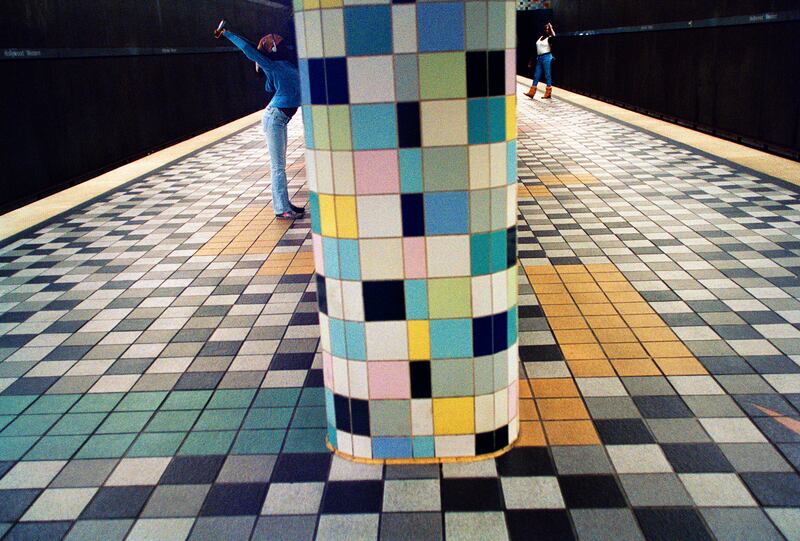 Strange Love: people waiting on the platform of the LA Metro at Hollywood Western station, California, US. Photograph: Seamus Murphy