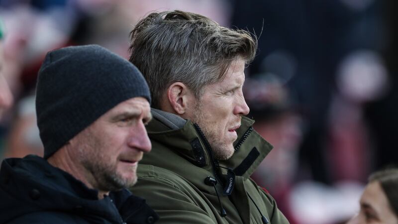 Ireland’s new attack coach Mike Catt and forwards coach Simon Easterby. Photo: Billy Stickland/Inpho