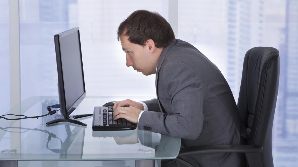 Do you hunch over at your desk? Photograph: Thinkstock