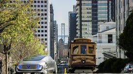 Riding through the streets of San Francisco in a driverless car