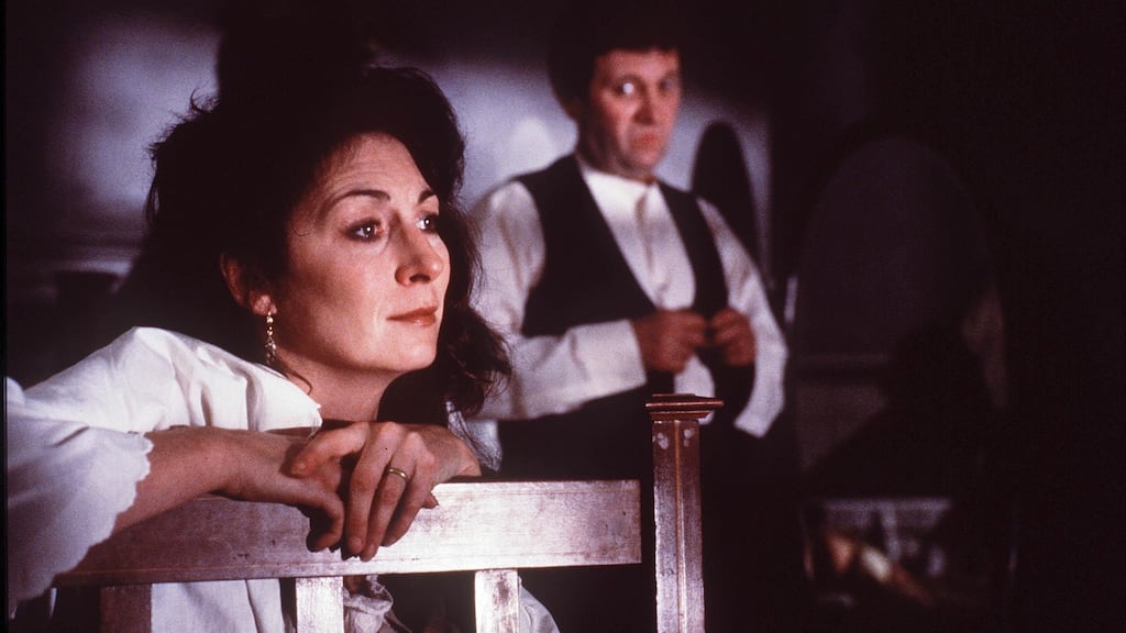 Anjelica Huston as Gretta Conroy and Donal McCann as Gabriel Conroy in John Huston’s film based on The Dead by James Joyce, a classic short story set around Christmas time