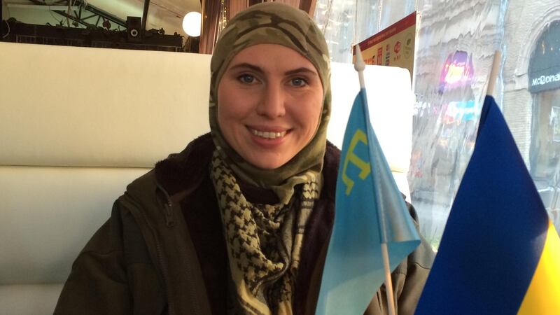 Amina Okuyeva, the wife of Adam Osmayev, who drew her own gun and shot the attacker several times. Photograph: Daniel McLaughlin