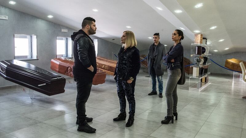 Salvatore Esposito, Cristina Donadio, Cristiana Dell’Anna and Riccardo Ciccarelli in 'Gomorrah'