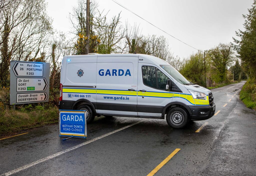 The incident occurred at about 1.30pm on Sunday on the R353 Gort to Portumna road near Derrybrien. Photograph: Press 22