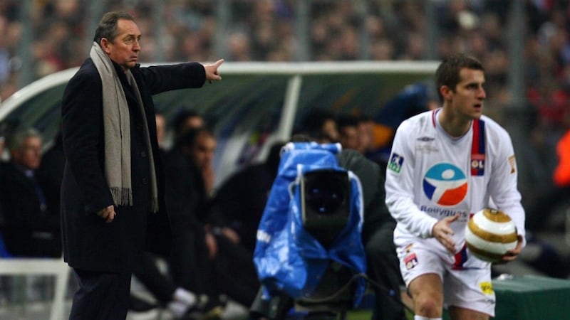 Gérard Houllier in charge of Lyon in 2007. Photograph: Thomas Coex/Getty/AFP