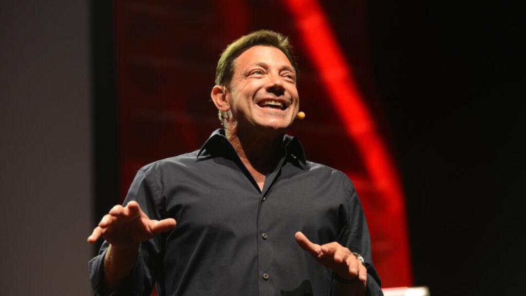 Jordan Belfort during his talk at the RDS to a crowd of just under 3,000. Photograph: Cyril Byrne