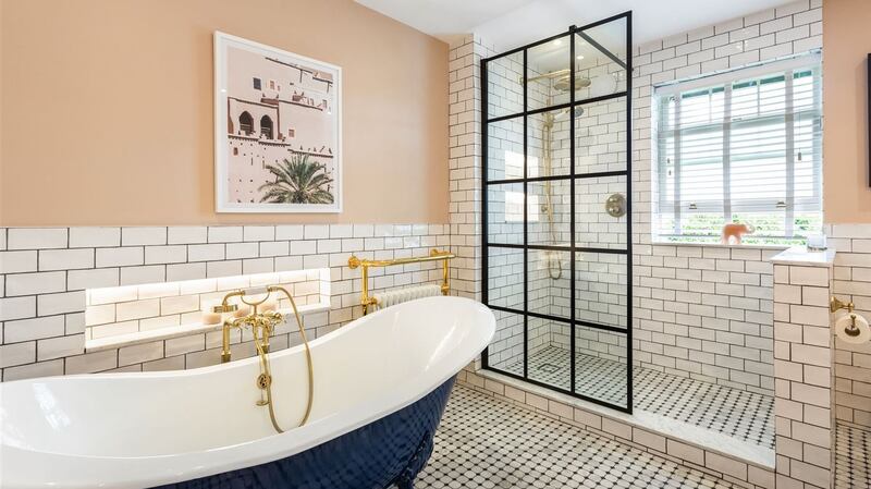 Pine Lodge: a bathroom at Saoirse Ronan’s Co Wicklow home