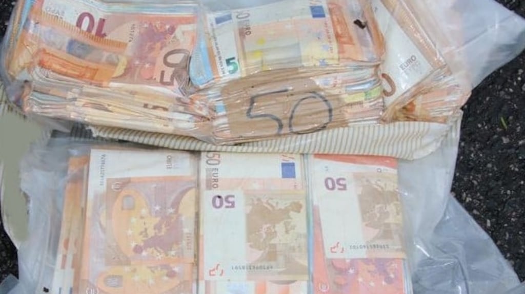 Gardaí seized some €80,000 of cash on Tuesday. Photograph: Garda press