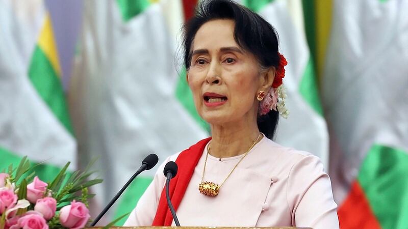 Aung San Suu Kyi,  who leads Myanmar’s civilian government but does not control the military. Photograph:  Aung Shine Oo/AP