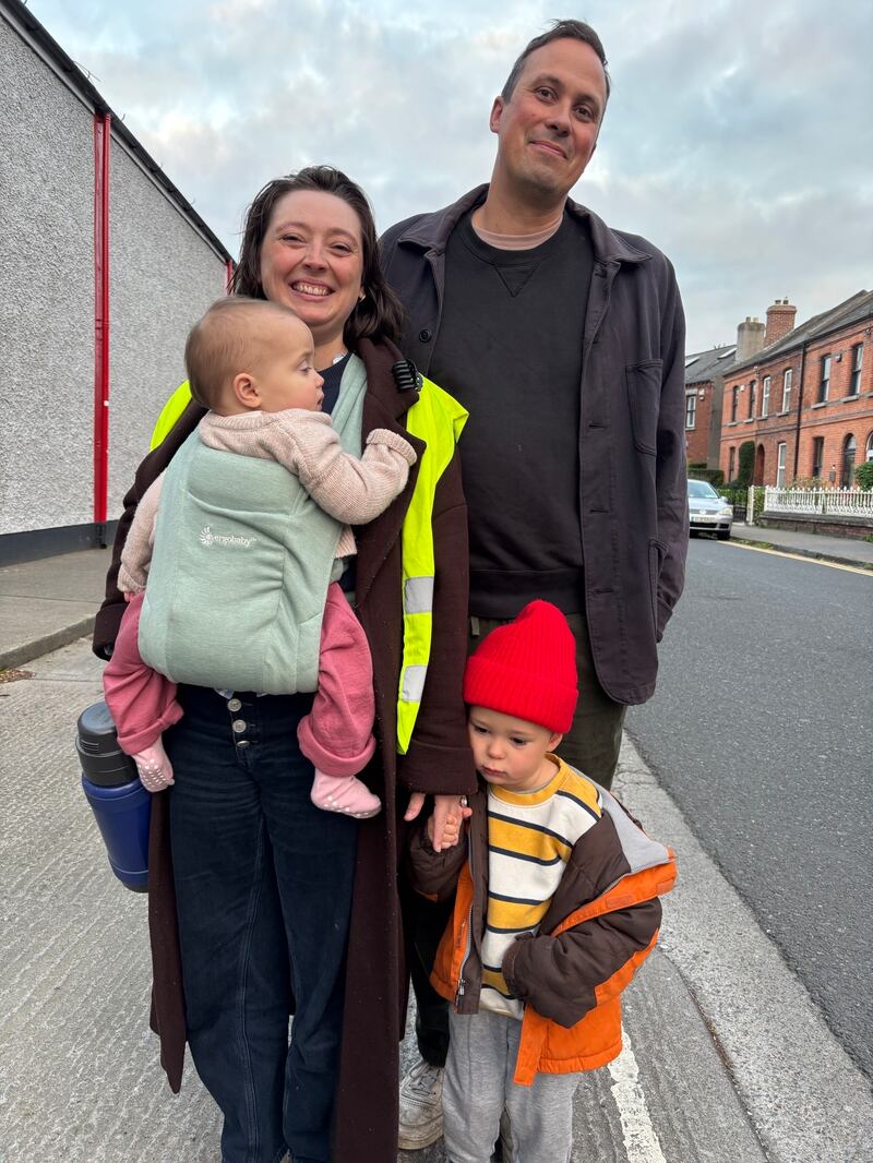 Richmond Road resident Emma Taaffe with her husband, Mark Chester, and children, Isobel snd Oisín. Photograph: Katie Mellett