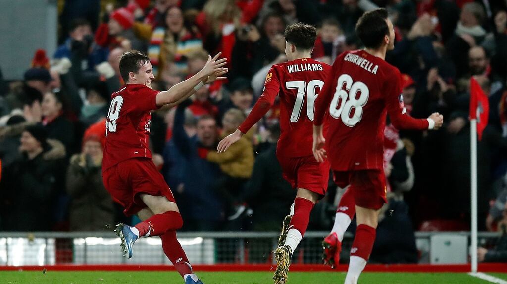 Liverpool are in the fifth round of the FA Cup after Tuesday night’s win over Shrewsbury Town. Photograph: PA