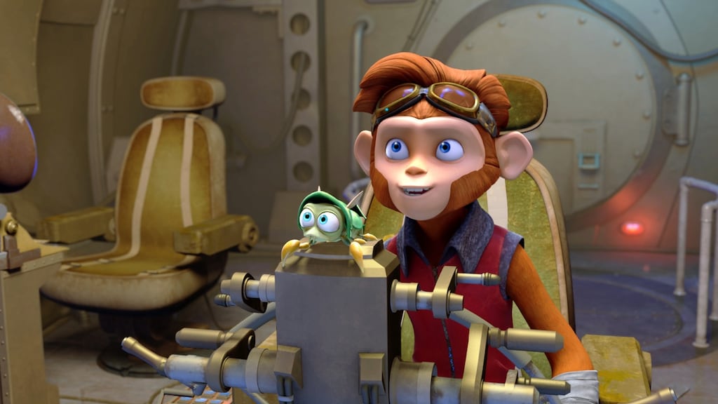 Monkey, nuts: Spark (voiced by Jace Norman) In Spark: A Space Tail
