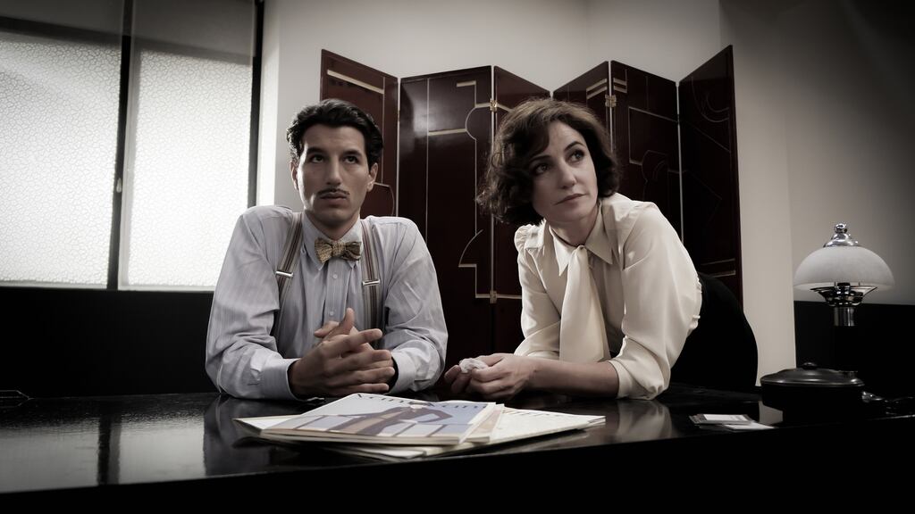 No blame should be attached to Orla Brady, pictured alongside Vincent Perez, an excellent actress who plays Eileen Gray, the great modernist designer and architect