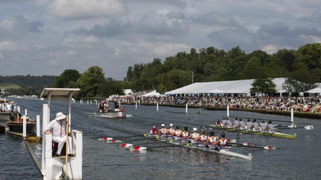 Henley Royal Regatta: Portora Royal School were beaten by one of the best American schoolboy crews, Gonzaga College. Photograph: Dan Kitwood/Getty Images