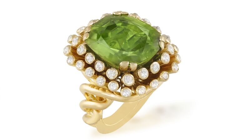 A peridot and diamond cocktail ring by Marchak 1965, €12,000–€18,000